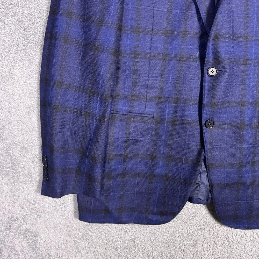 Canali Sport Coat Men IT 50R Wool Windowpane Jacket Blazer Soft Suit Jacket